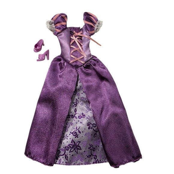 2009 Disney Rapunzel Doll Purple Dress Shoes Fashion Princess Long Blonde Hair - Picture 8 of 11